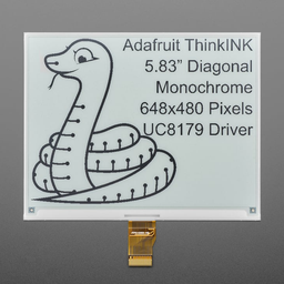 5.83" 648x480 Monochrome Black / White eInk / ePaper - Bare Display - UC8179