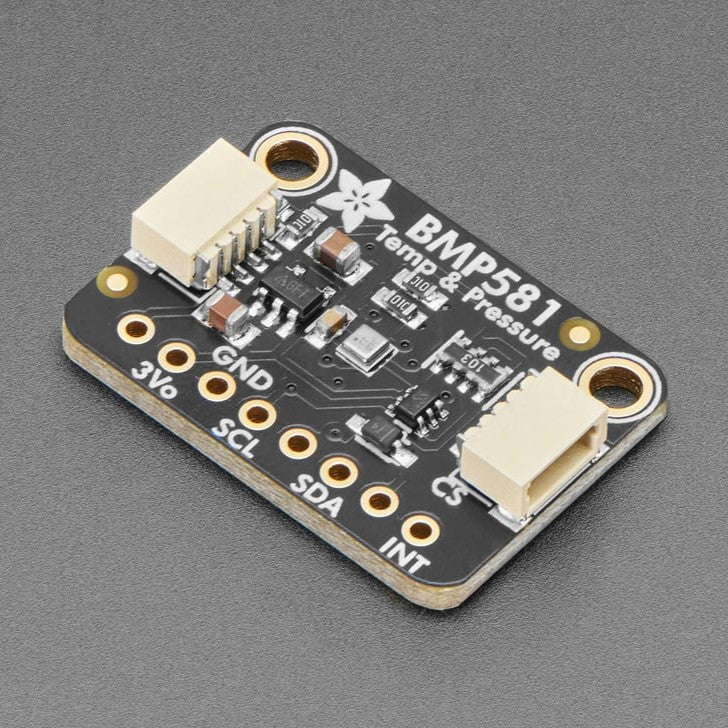 Adafruit BMP581 I2C or SPI Temperature and Pressure Sensor - STEMMA QT - A high quality Bosch temperature and pressure sensor, that can be used in either I2C or SPI configurations.