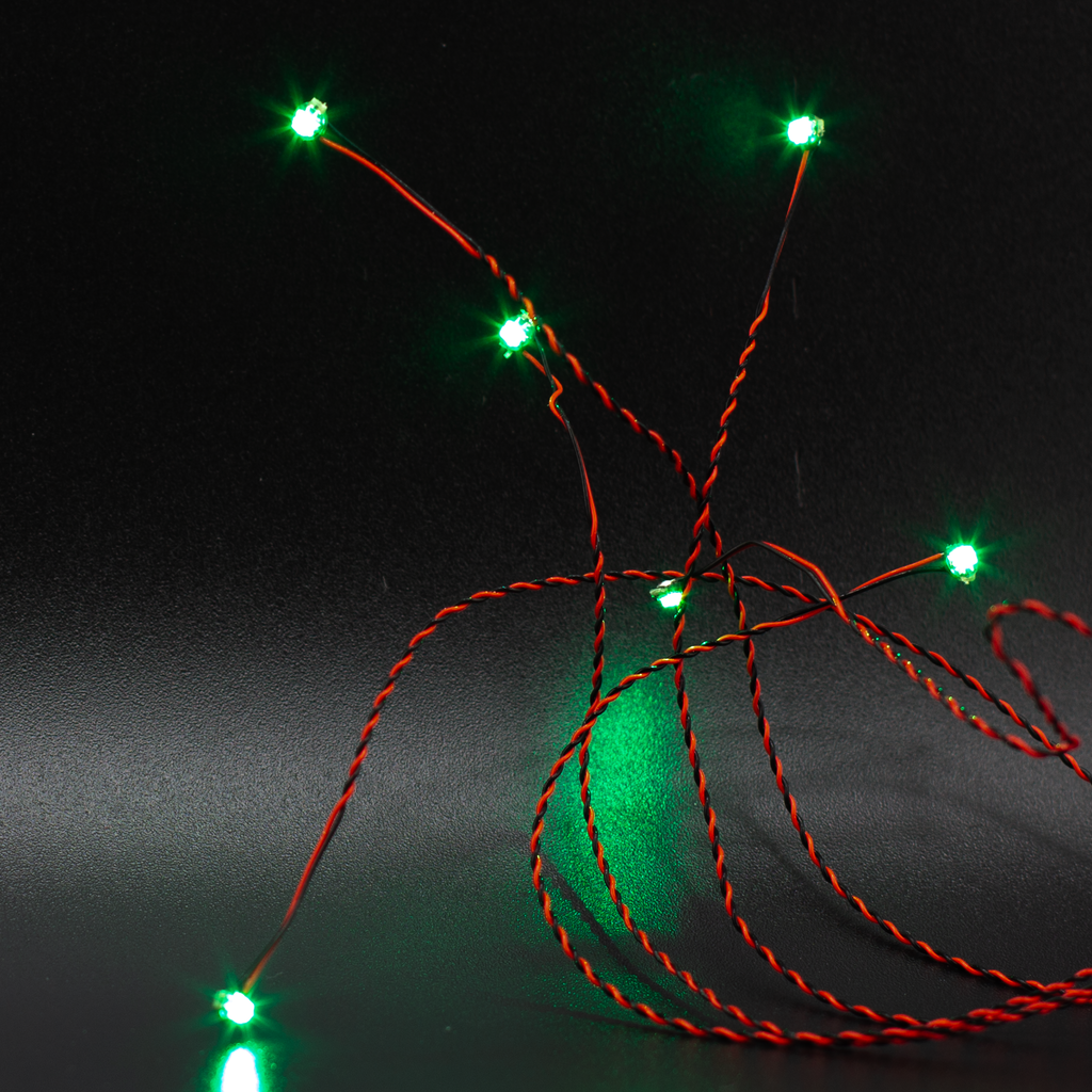 LED Dots for Tiny FX (pack of 6) - These mono LEDs fit tidily inside studs and bricks and have a JST-SUR connector for connecting to Tiny FX.