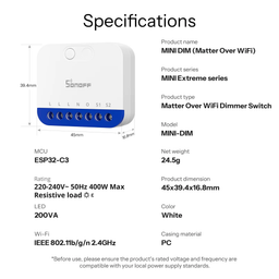 Sonoff Smart Dimmer Switch (Matter)