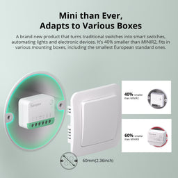 Sonoff Wi-Fi Smart Relay (Matter compatible - 10A / 2.4kW)