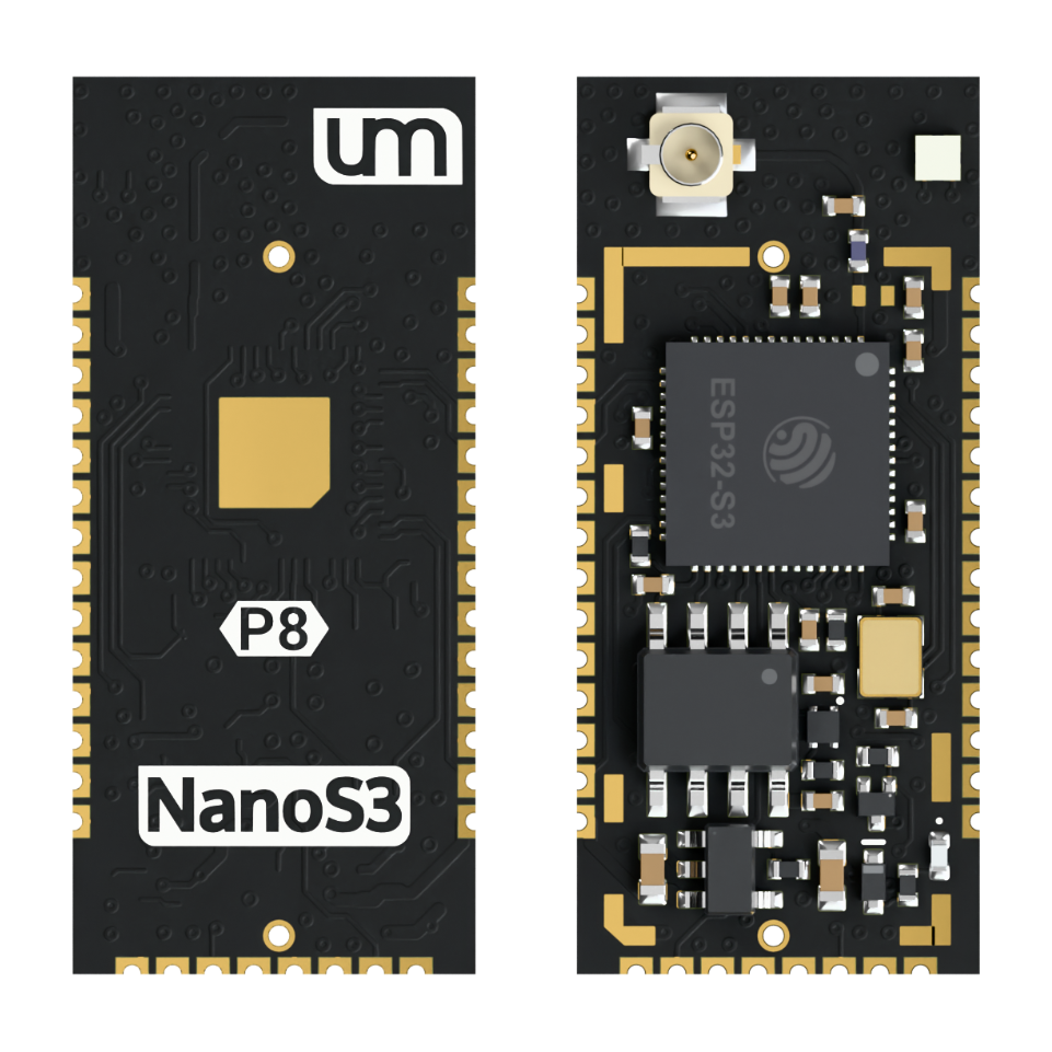 NanoS3 - ESP32-S3 Module with u.FL Connector - NanoS3 uFL is the world’s second smallest, fully-featured ESP32-S3 microcontroller module - just drop it on your PCB and focus on your features!