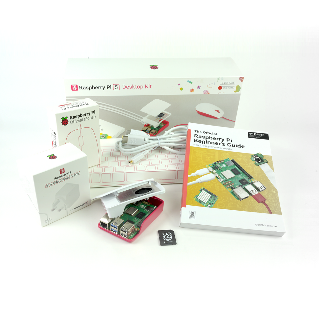 Raspberry Pi 5 Desktop Kit (8GB / UK) - A full desktop computer kit that contains everything you need to get started with Raspberry Pi 5 - just add an HDMI display (or two).