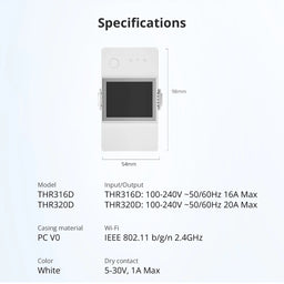 Sonoff Wi-Fi Smart Relay with Display (230V / 16A)
