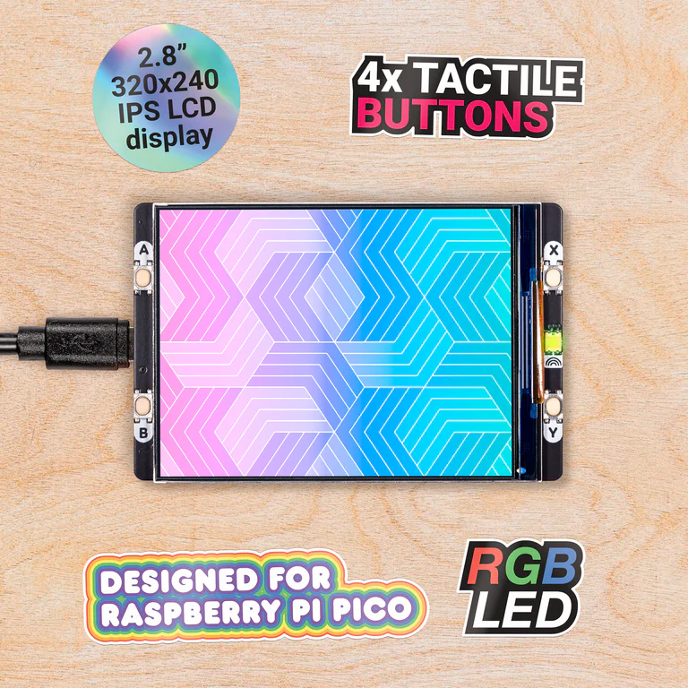 2 Inch Color Display Raspberry Pico Pico Display Pack 2.8