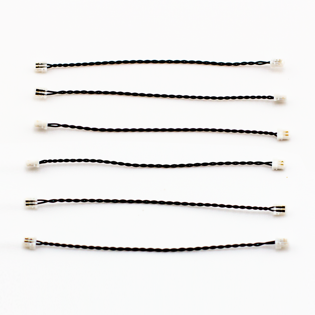 2 Pin Cables for Tiny FX (pack of 6) - Two pin cables to connect expansion boards or mono LED strips to Tiny FX.