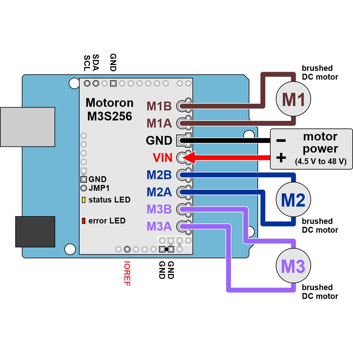 Motoron M3s256 Triple Motor Controller Shield Kit For Arduino 5527