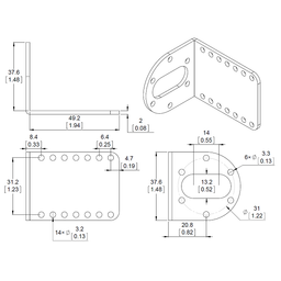 Pololu Stamped Aluminum L-Bracket Pair for 37D mm Metal Gearmotors