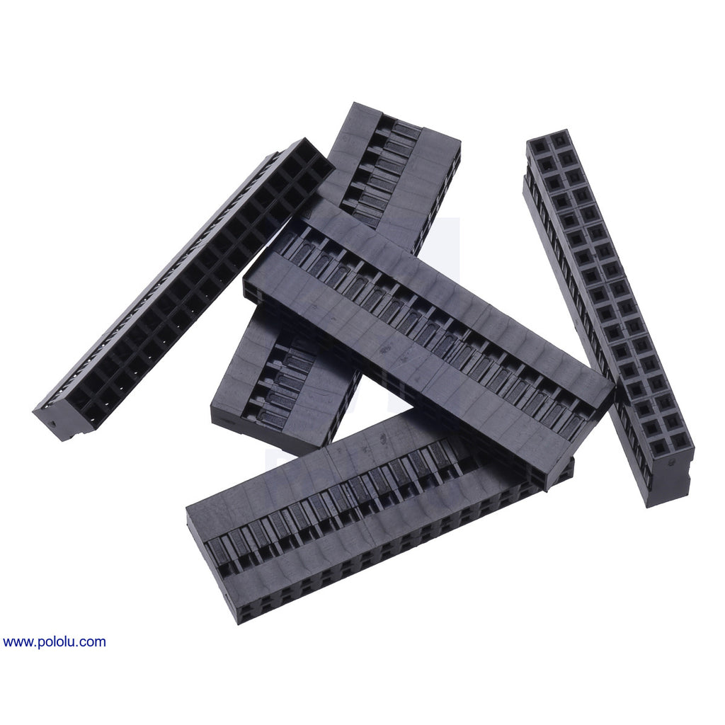 0.1" (2.54mm) Crimp Connector Housing - These housings let you quickly make custom cables that mate with various 0.1"-spaced connectors, including male or female headers and solderless breadboards.