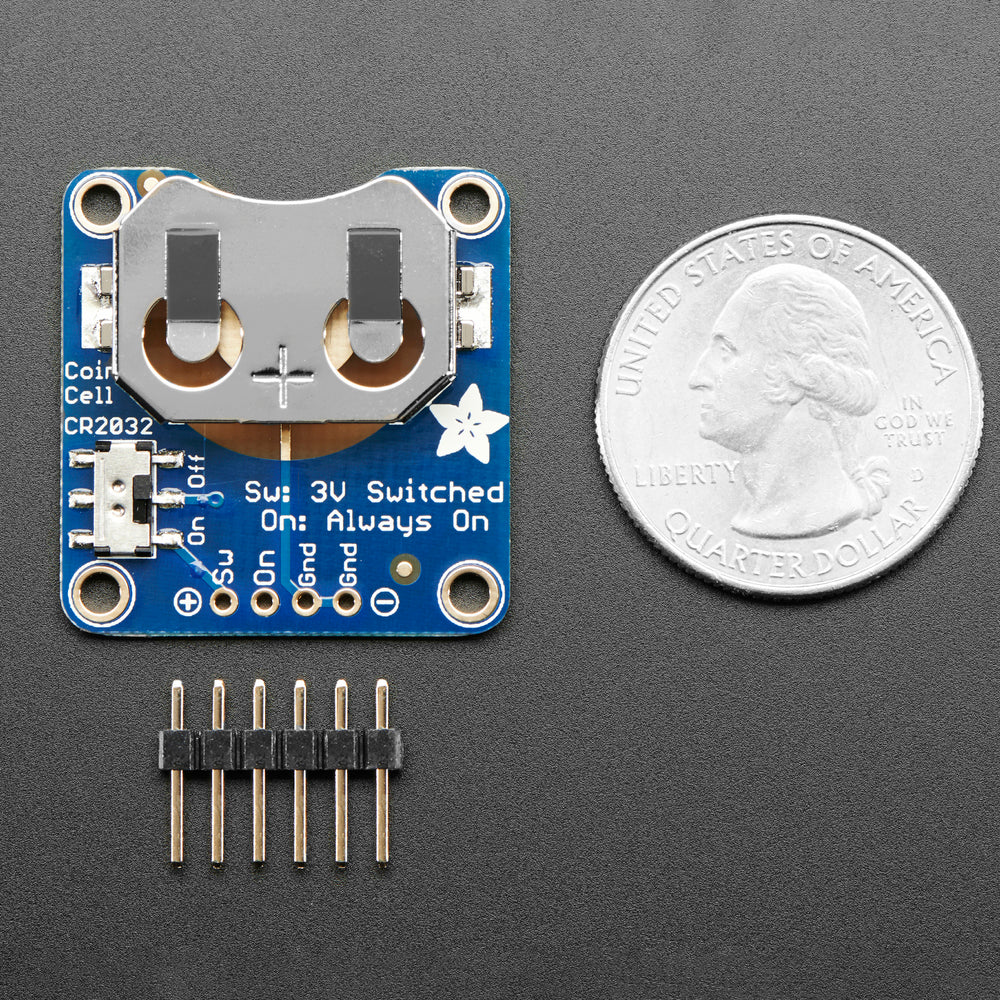 Adafruit 20mm Coin Cell Breakout w/On-Off Switch (CR2032)