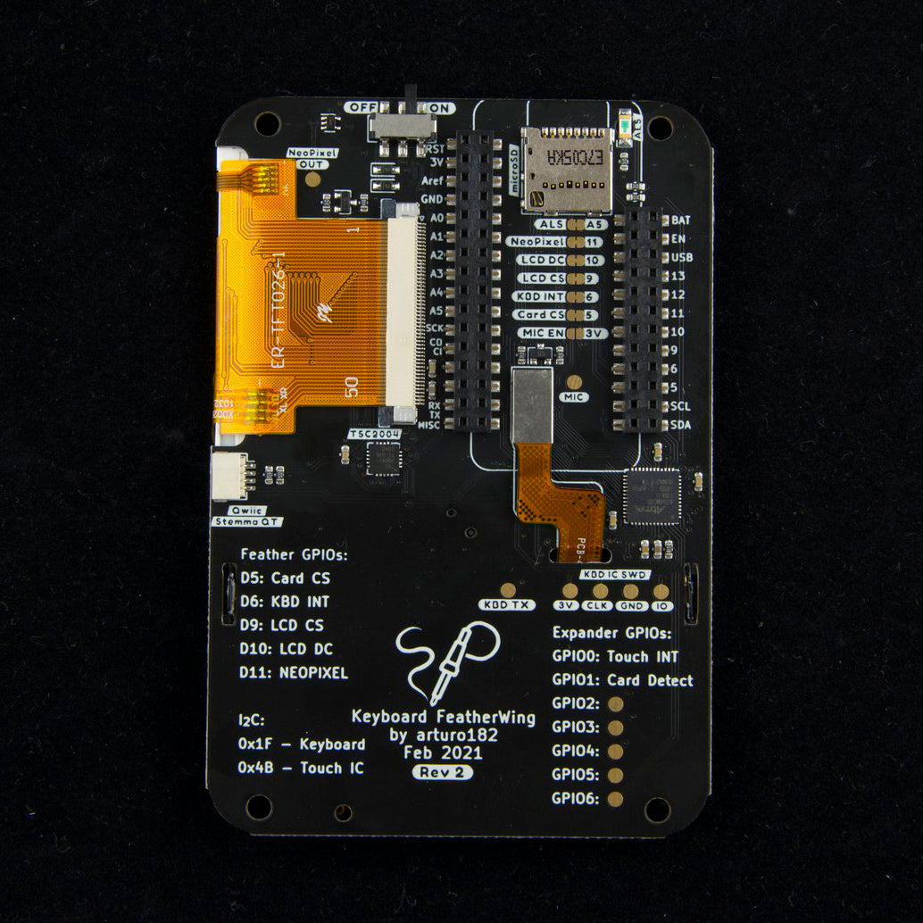 Keyboard FeatherWing QWERTY Keyboard + 2.6" LCD