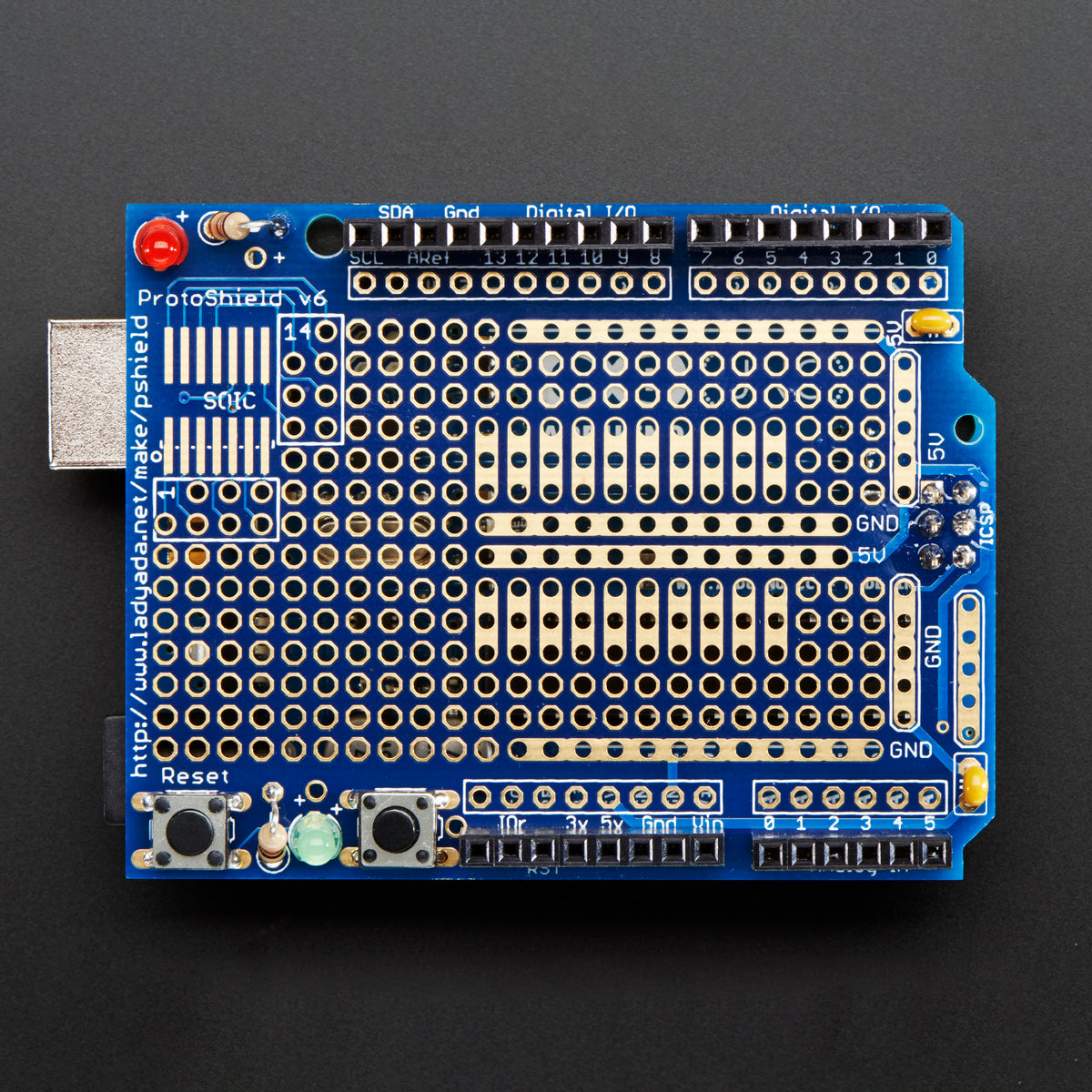 Adafruit Proto Shield for Arduino Unassembled Kit - Stackable - Version ...