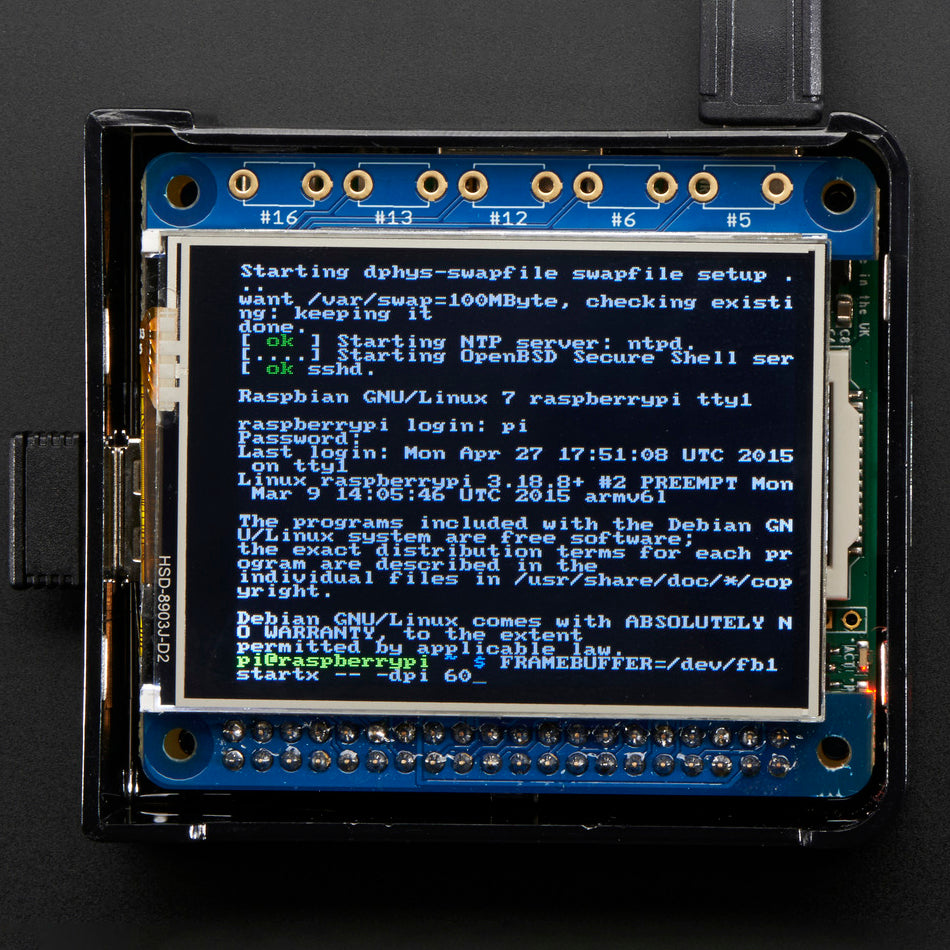 Adafruit PiTFT 2.4" HAT Mini Kit - 320x240 TFT Touchscreen