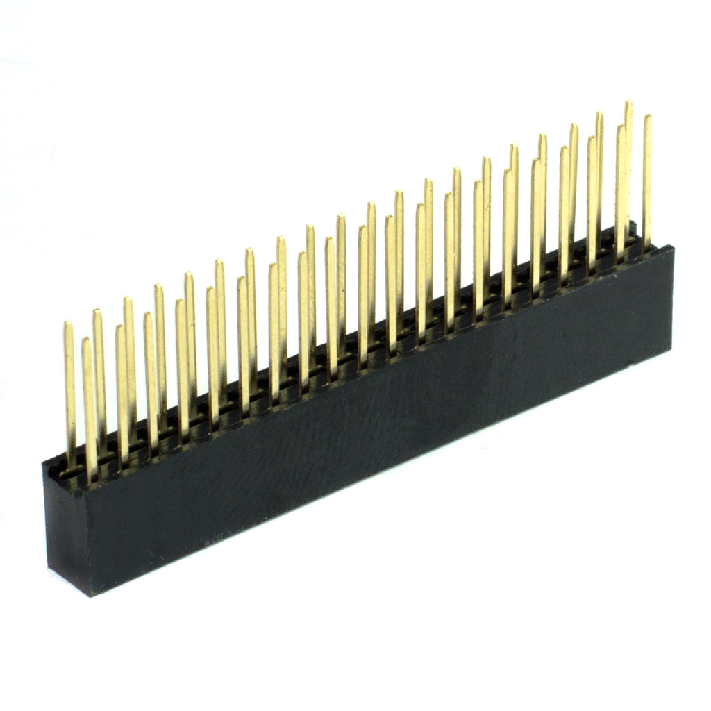 2x20 pin Female GPIO Header for Raspberry Pi - Connect your project directly to your Pi with these 2x20 pin GPIO headers!