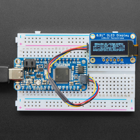 0.91 Inch 128x32 I2C Yellow OLED Display Module – DC 3.3V/5V For Arduino, 4-Pin SPI