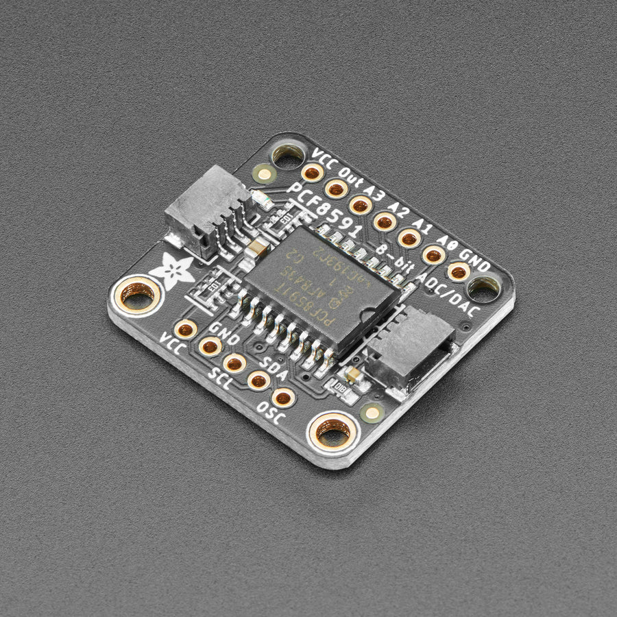 Adafruit PCF8591 Quad 8-bit ADC + 8-bit DAC - Measuring voltage and adjusting it is what electronics is all about so you won’t get far without friends like the Adafruit PCF8591 Quad 8-bit ADC + 8-bit DAC combo. 