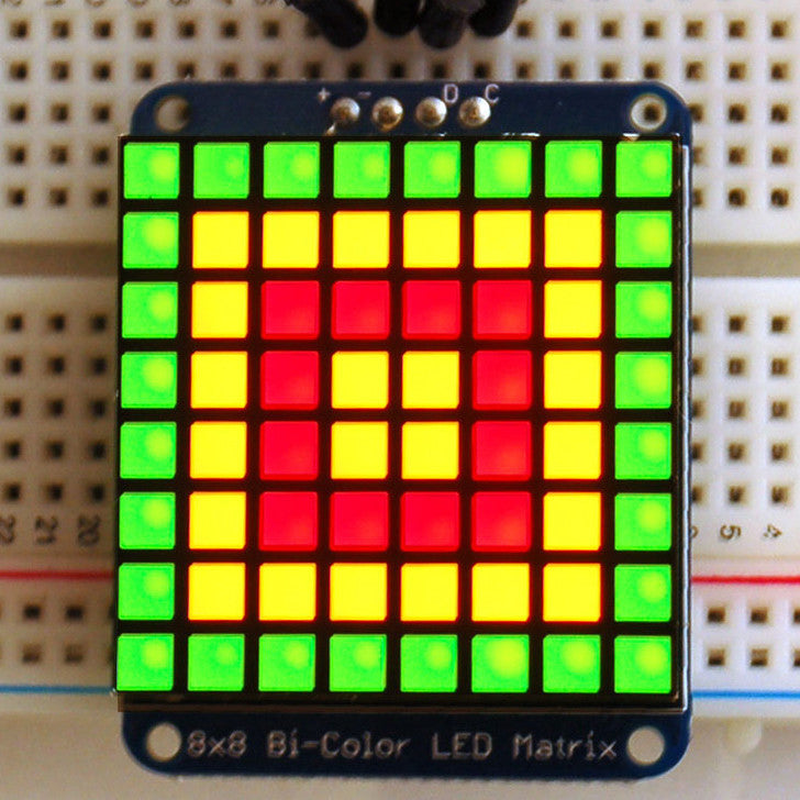 Adafruit Bicolour LED Square Pixel Matrix with I2C Backpack - Pimoroni