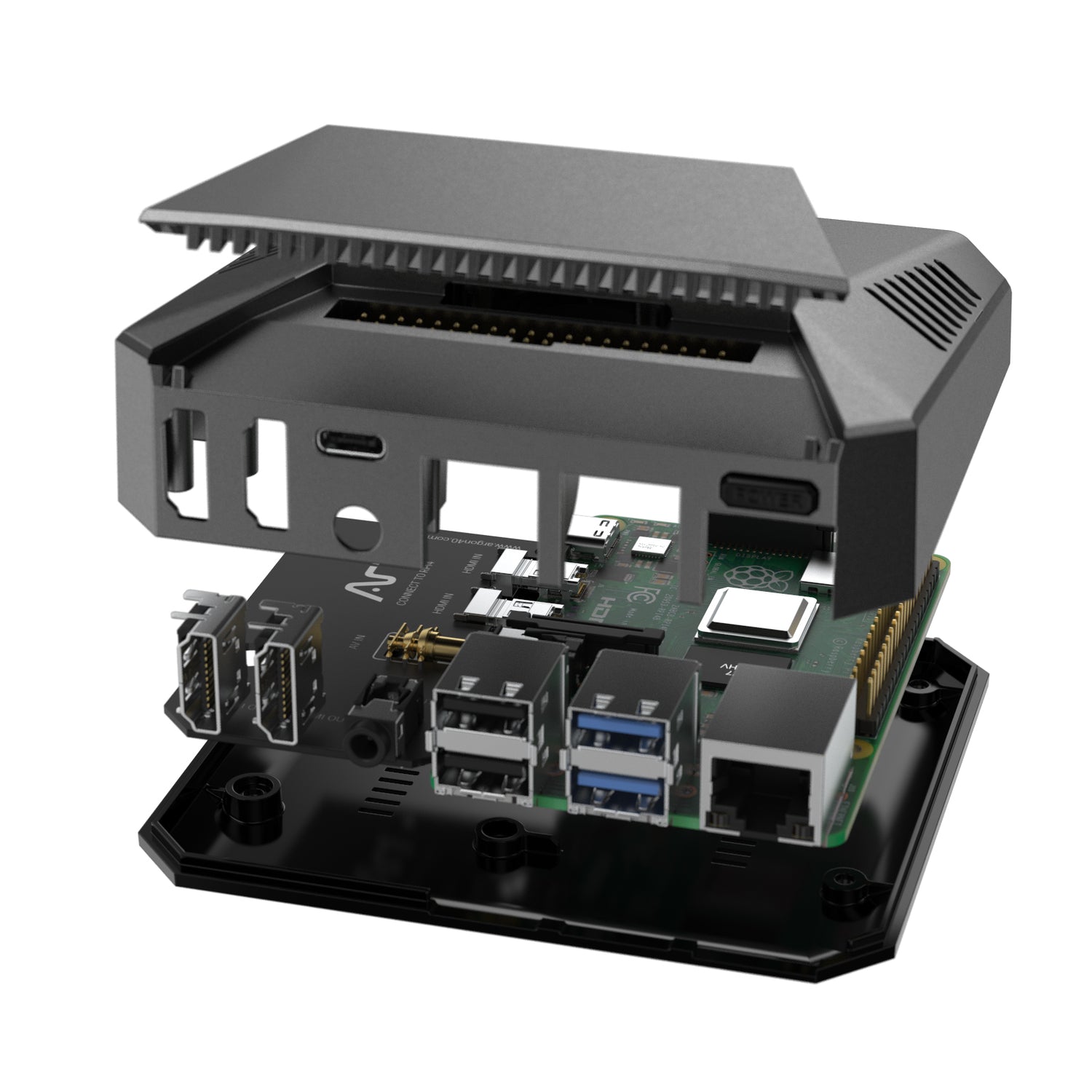 Argpn Raspberry Pi 4 Argon ONE V2 Case for Raspberry Pi 4