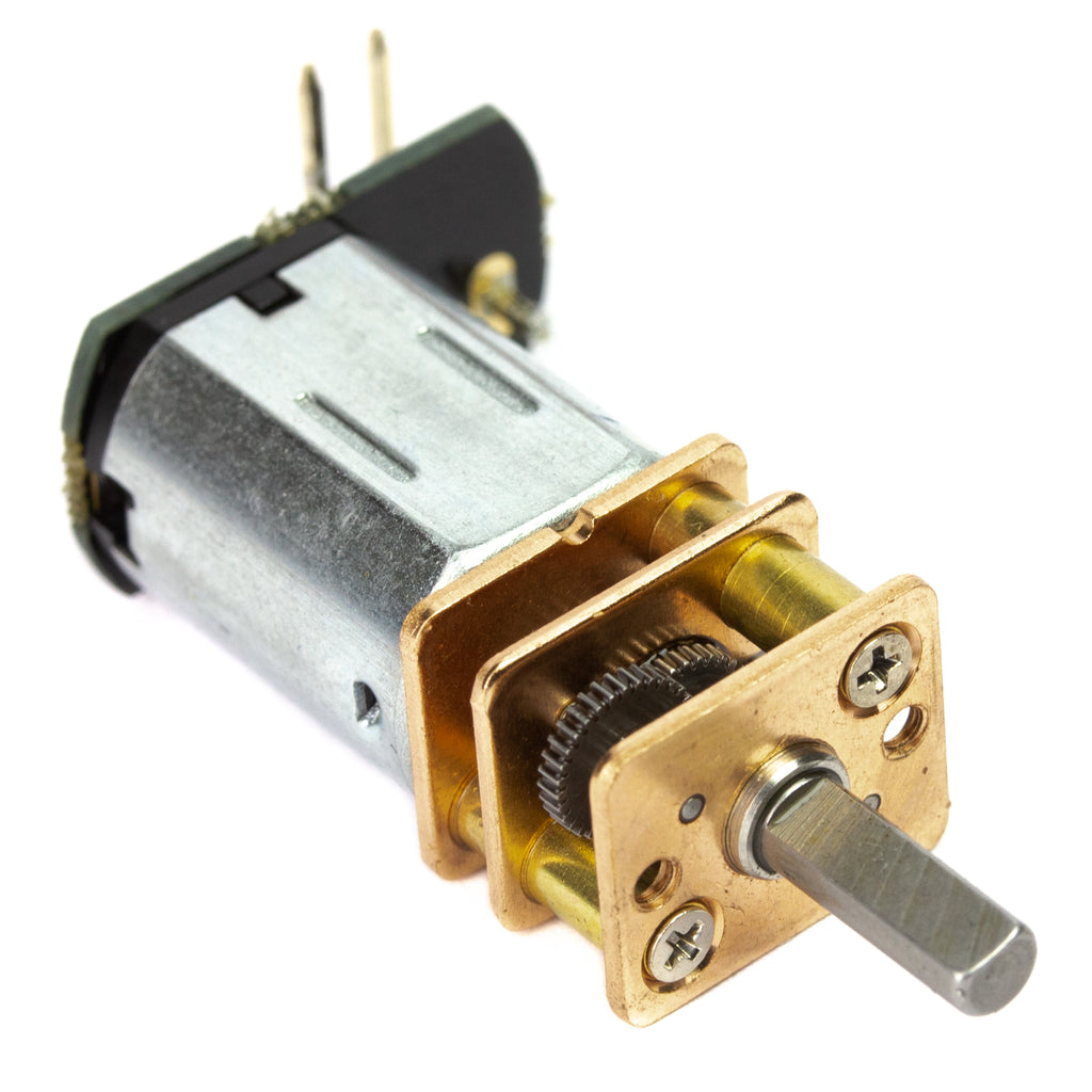 Micro Metal Gearmotor with Push Header Shim - Our ever popular micro metal gearmotor, now available with a solderless push header shim for ease of prototyping!