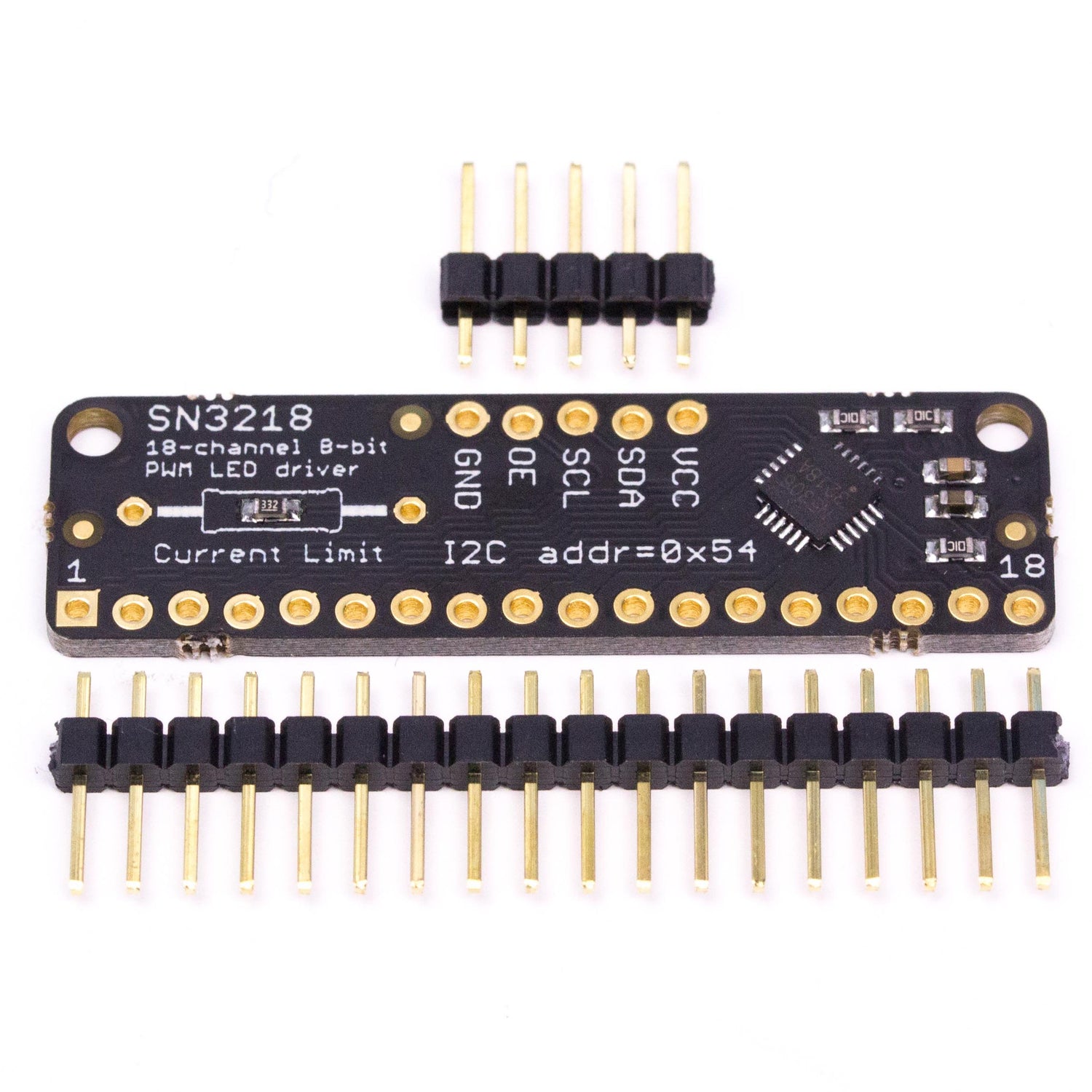 18-Channel 8-bit PWM LED Driver w/ I2C Interface - Pimoroni