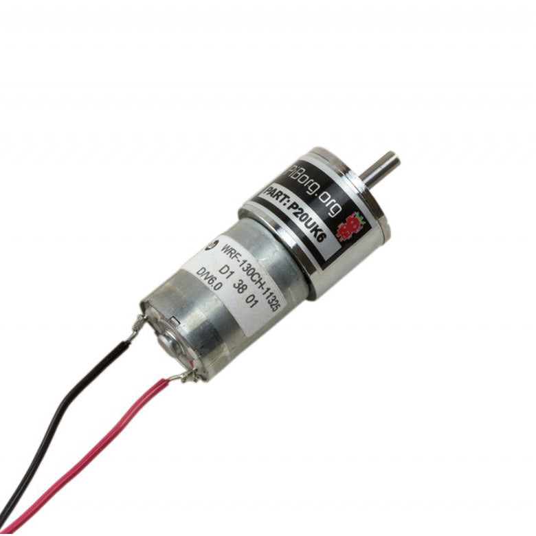 PiBorg Motor 6V 180RPM - 20mm - 6V 180RPM, 20mm Diameter DC Motor! Built to PiBorg specification and specially made for awesome robots! PiBorg motors comes with wires pre-soldered, so perfect for connecting straight to your project!