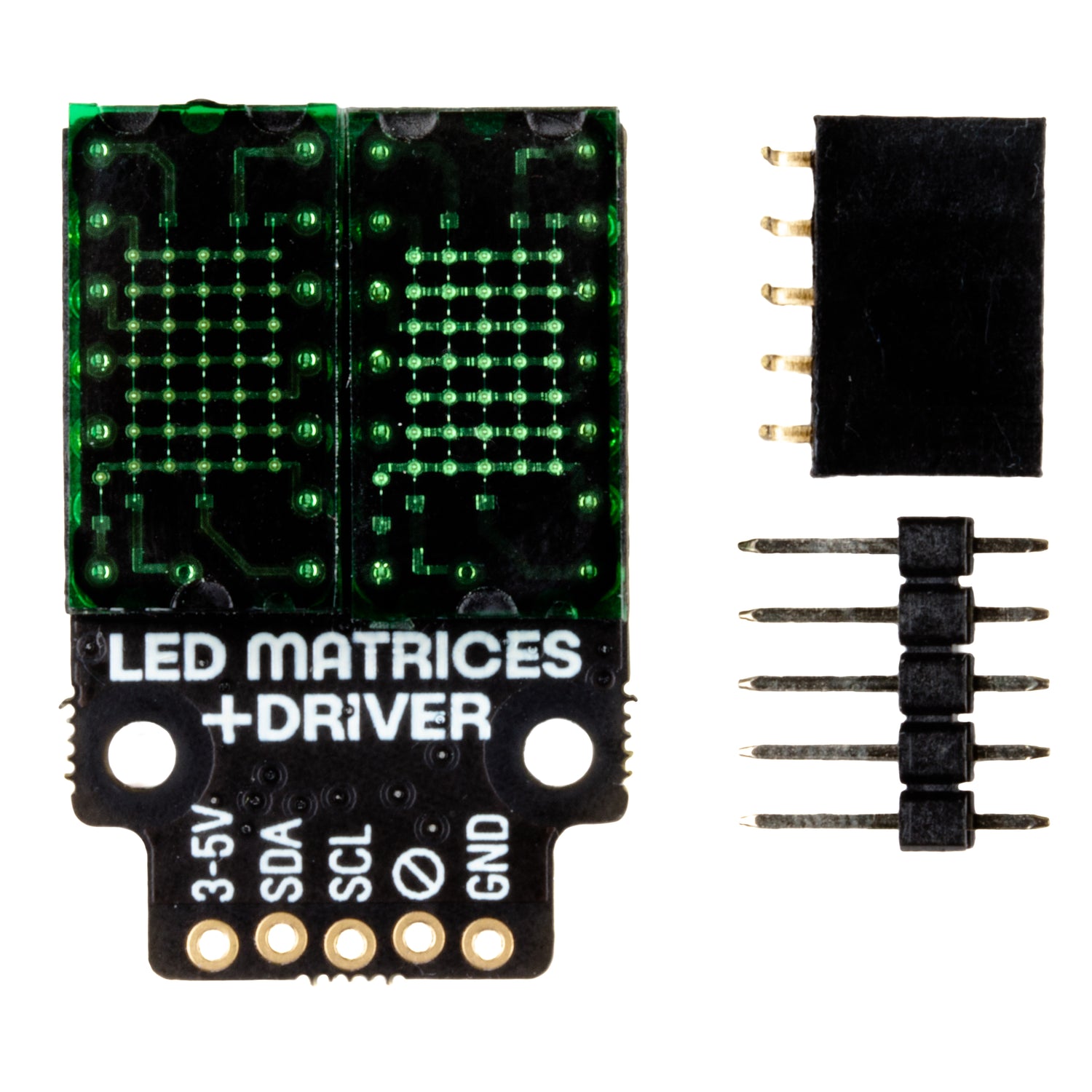 Pimoroni LED Dot Matrix Breakout (Verde): 2 Display LED 5x7 Retrò Per Raspberry Pi | I2C, 3V-5V, Preassemblato - 5