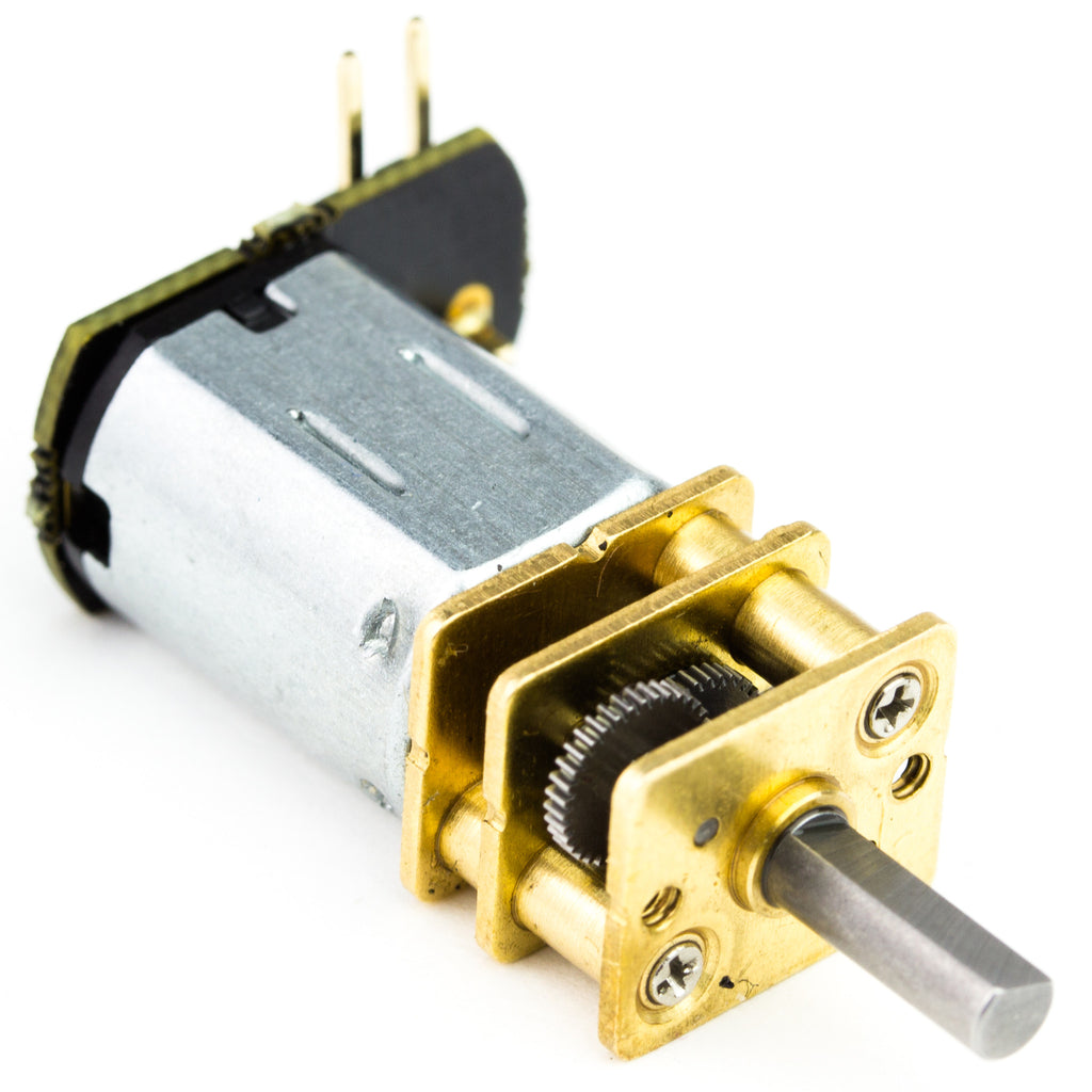 Micro Metal Gearmotor with Push Header Shim - Our ever popular micro metal gearmotor, now available with a solderless push header shim for ease of prototyping!