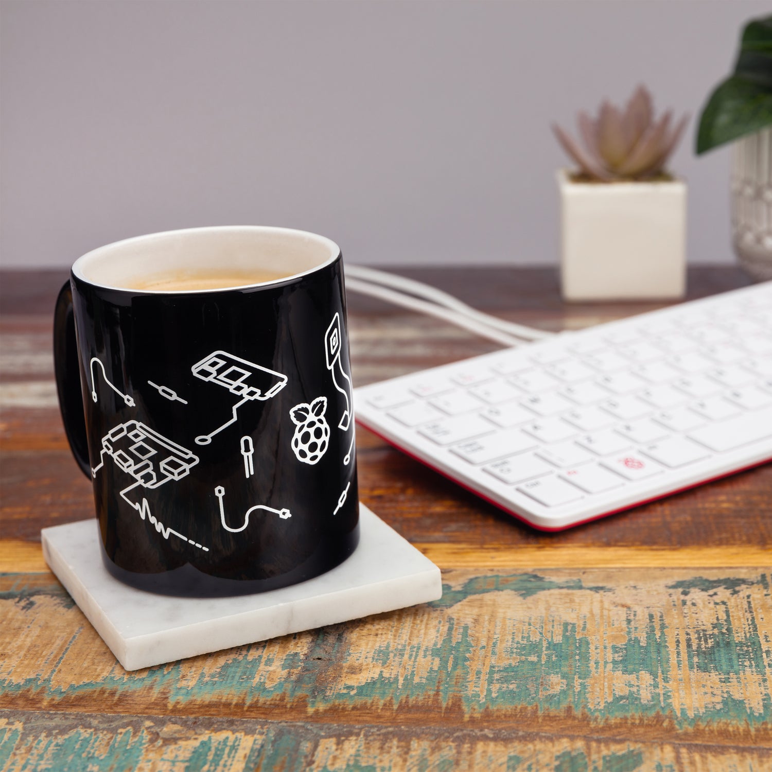 Raspberry Pi Black Design Ceramic Mug - Pimoroni