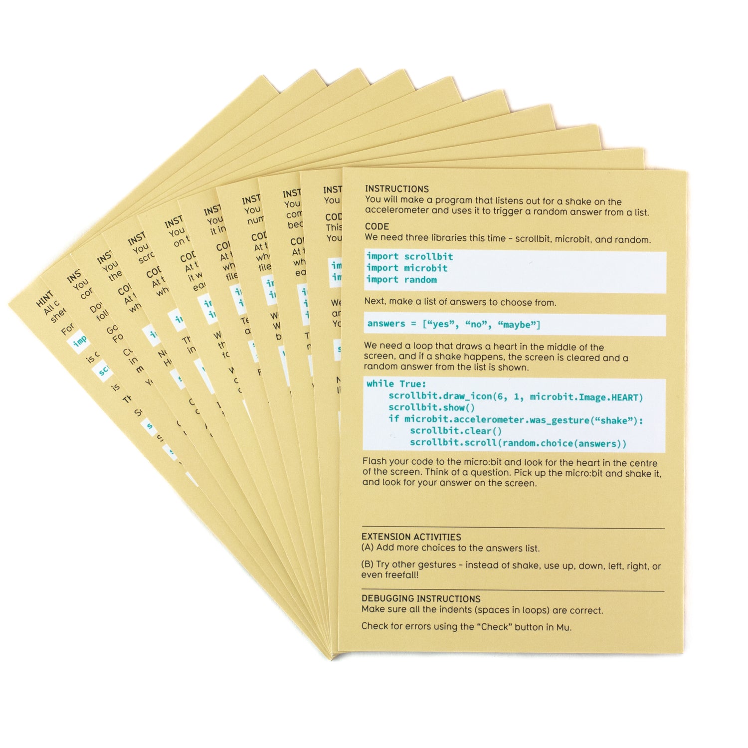 scroll:bit MicroPython Learning Cards