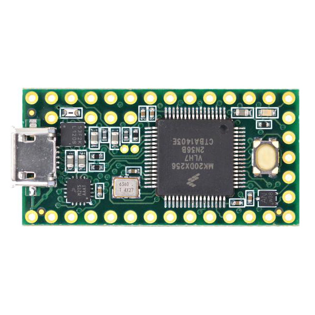 Teensy 3.2 - All the power of a 32-bit ARM Cortex-M4 development board that offers a whole heap more oomph for your micro-controller based project while being as easy to program as an Arduino.