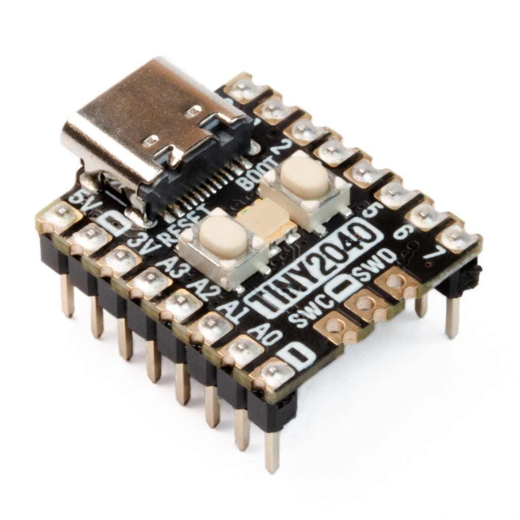 Tiny 2040 - A postage stamp sized RP2040 development board with a USB-C connection, perfect for portable projects, wearables, and embedding into stuff.